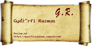 Győrfi Razmus névjegykártya